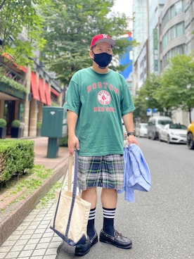 「アイテム（モカシン/デッキシューズ）」を使った、SuGaKeNさん（メンズ・170cm）の夏コーディネート