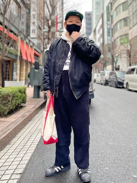 「Alpha Industries（アルファインダストリーズ）のアイテム」を使った、SuGaKeNさん（メンズ・170cm）の冬コーディネート