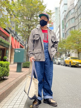 「パラブーツ」｜「アイテム（サロペット/オーバーオール）」を使った、SuGaKeNさん（メンズ・170cm）の秋コーディネート