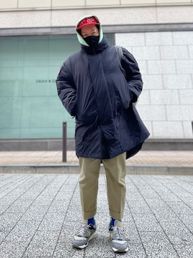 「モンスターパーカー」｜「アイテム（キャップ）」を使った、SuGaKeNさん（メンズ・170cm）の冬コーディネート