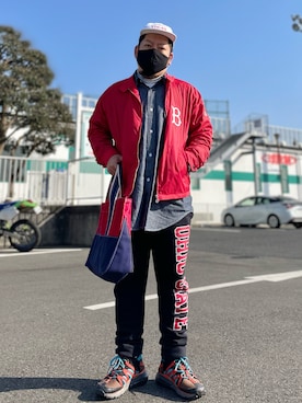 「Munsingwear（マンシングウェア）のアイテム（ブルゾン）」を使った、SuGaKeNさん（メンズ・170cm）の春コーディネート