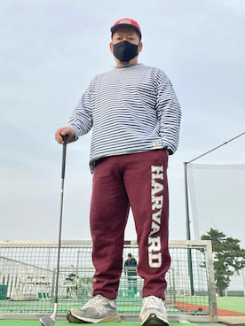 「Champion」｜「アイテム（スウェットパンツ）」を使った、SuGaKeNさん（メンズ・170cm）の春コーディネート