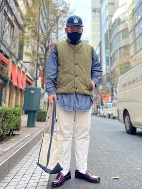 「Munsingwear（マンシングウェア）のアイテム（帽子）」を使った、SuGaKeNさん（メンズ・170cm）の冬コーディネート