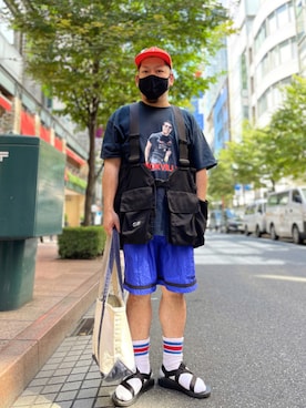 「SUBLIME（サブライム）のアイテム（帽子）」を使った、SuGaKeNさん（メンズ・170cm）の夏コーディネート