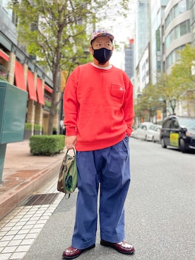 「Munsingwear（マンシングウェア）のアイテム（帽子）」を使った、SuGaKeNさん（メンズ・170cm）の秋コーディネート