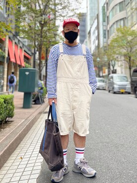 「GU（ジーユー）のアイテム（サロペット/オーバーオール）」を使った、SuGaKeNさん（メンズ・170cm）の秋コーディネート