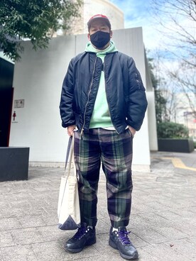 「Alpha Industries（アルファインダストリーズ）のアイテム」を使った、SuGaKeNさん（メンズ・170cm）の冬コーディネート