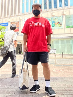 「TENBOX（テンボックス）のアイテム（帽子）」を使った、SuGaKeNさん（メンズ・170cm）の夏コーディネート