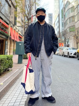 「Alpha Industries（アルファインダストリーズ）のアイテム」を使った、SuGaKeNさん（メンズ・170cm）の冬コーディネート