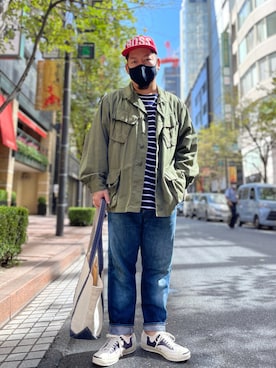 「Levi's」｜「アイテム（キャップ）」を使った、SuGaKeNさん（メンズ・170cm）の秋コーディネート