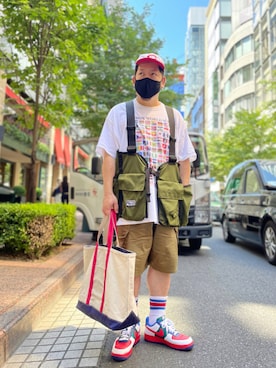「TENBOX（テンボックス）のアイテム（トップス）」を使った、SuGaKeNさん（メンズ・170cm）の夏コーディネート