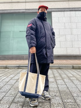 「モンスターパーカー」｜「アイテム（キャップ）」を使った、SuGaKeNさん（メンズ・170cm）の冬コーディネート