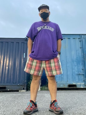 「TENBOX（テンボックス）のアイテム（帽子）」を使った、SuGaKeNさん（メンズ・170cm）の夏コーディネート