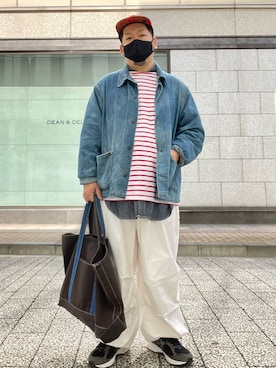 「GU（ジーユー）のアイテム（トップス）」を使った、SuGaKeNさん（メンズ・170cm）の春コーディネート