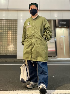 「トートバッグ」｜「アイテム（モッズコート）」を使った、SuGaKeNさん（メンズ・170cm）の秋コーディネート