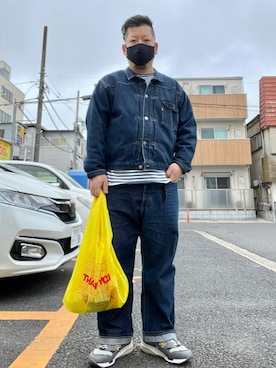 「アイテム（エコバッグ/サブバッグ）」を使った、SuGaKeNさん（メンズ・170cm）の春コーディネート