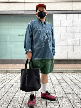 「BEAMS PLUS（ビームスプラス）のアイテム（帽子）」を使った、SuGaKeNさん（メンズ・170cm）の夏コーディネート