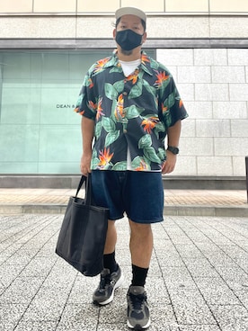 「TENBOX（テンボックス）のアイテム（帽子）」を使った、SuGaKeNさん（メンズ・170cm）の夏コーディネート