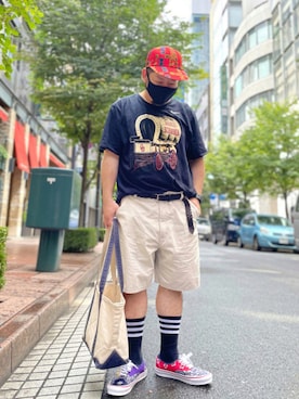 「BEAMS PLUS（ビームスプラス）のアイテム」を使った、SuGaKeNさん（メンズ・170cm）の夏コーディネート