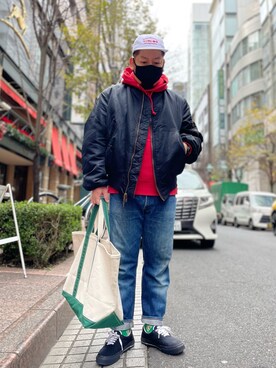 「Alpha Industries（アルファインダストリーズ）のアイテム」を使った、SuGaKeNさん（メンズ・170cm）の冬コーディネート