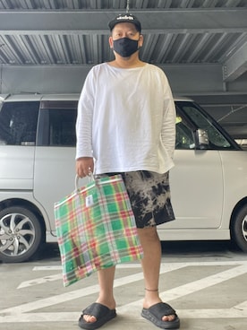 「TENBOX（テンボックス）のアイテム（帽子）」を使った、SuGaKeNさん（メンズ・170cm）の夏コーディネート