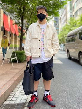 「TENBOX（テンボックス）のアイテム（帽子）」を使った、SuGaKeNさん（メンズ・170cm）の春コーディネート