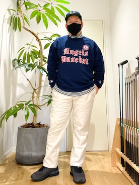 「Munsingwear（マンシングウェア）のアイテム（帽子）」を使った、SuGaKeNさん（メンズ・170cm）の冬コーディネート