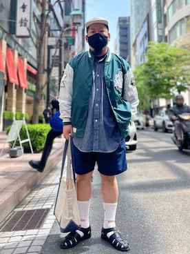 「アイテム（バッグ、ホワイト系）」を使った、SuGaKeNさん（メンズ・170cm）の春コーディネート