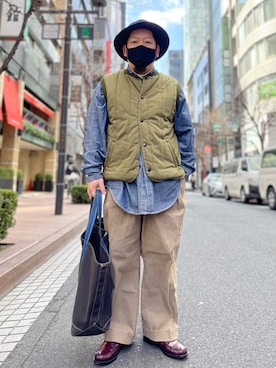 「G.H.BASS（ジーエイチバス）のG.H.BASS BA11010H LARSON ラーソン（ローファー）」を使った、SuGaKeNさん（メンズ・170cm）の冬コーディネート