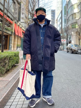 「モンスターパーカー」｜「アイテム（デニムジャケット）」を使った、SuGaKeNさん（メンズ・170cm）の冬コーディネート