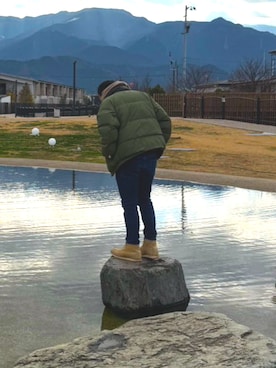 「Supreme （シュプリーム）のアイテム（ダウンジャケット/コート）」を使った、doragon-treeさん（メンズ・162cm）の冬コーディネート