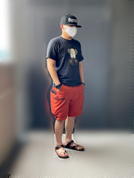 「EDWIN（エドウィン）のアイテム（サンダル）」を使った、doragon-treeさん（メンズ・162cm）の夏コーディネート