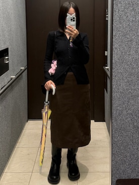 「アイテム（長傘）」を使った、𝘼𝙕𝙐𝙎𝘼さん（レディース・153cm）の秋コーディネート