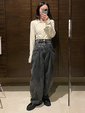「BLACK BY MOUSSY（ブラックバイマウジー）のアイテム」を使った、𝘼𝙕𝙐𝙎𝘼さん（レディース・153cm）の春コーディネート