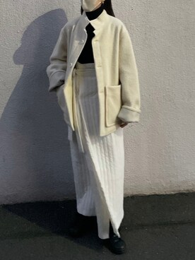 「skirt」｜「アイテム（ジャケット/アウター）」を使った、𝘼𝙕𝙐𝙎𝘼さん（レディース・153cm）の冬コーディネート