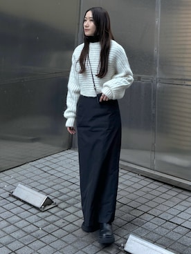 「SIWEM（シウム）のアイテム（リング）」を使った、𝘼𝙕𝙐𝙎𝘼さん（レディース・153cm）の冬コーディネート