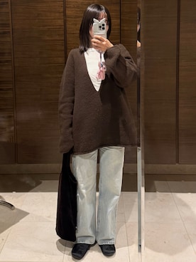 「アイテム（その他シューズ）」を使った、𝘼𝙕𝙐𝙎𝘼さん（レディース・153cm）の冬コーディネート