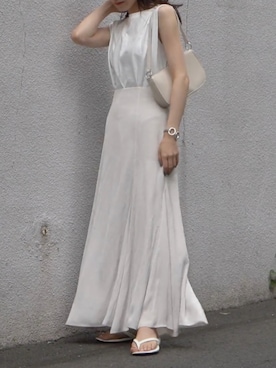 「skirt」｜「アイテム（サンダル）」を使った、𝘼𝙕𝙐𝙎𝘼さん（レディース・153cm）の夏コーディネート