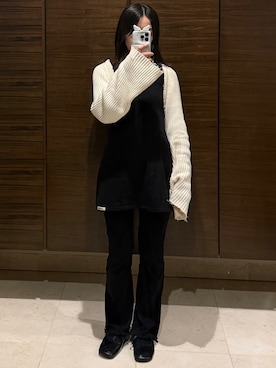 「H&M（エイチ・アンド・エム）のアイテム（パンツ）」を使った、𝘼𝙕𝙐𝙎𝘼さん（レディース・153cm）の冬コーディネート