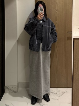 「CHARLES & KEITH（チャールズ & キース）のロング フラットブーツ / Knee High Flat Boots（ブーツ、ブラック系）」を使った、𝘼𝙕𝙐𝙎𝘼さん（レディース・153cm）の春コーディネート