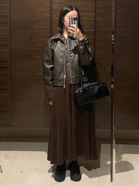 「BLACK BY MOUSSY（ブラックバイマウジー）のアイテム」を使った、𝘼𝙕𝙐𝙎𝘼さん（レディース・153cm）の冬コーディネート
