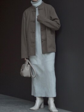 「blue」｜「アイテム（ブーツ）」を使った、𝘼𝙕𝙐𝙎𝘼さん（レディース・153cm）の秋コーディネート