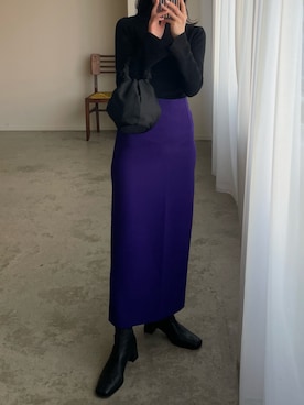 「skirt」｜「アイテム（バッグ）」を使った、𝘼𝙕𝙐𝙎𝘼さん（レディース・153cm）の冬コーディネート