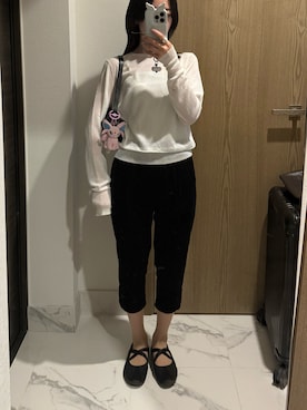 「EDIT. FOR LULU（エディットフォールル）のアイテム（トップス、ホワイト系）」を使った、𝘼𝙕𝙐𝙎𝘼さん（レディース・153cm）の春コーディネート