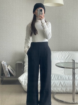 「COS（コス）のアイテム（帽子）」を使った、𝘼𝙕𝙐𝙎𝘼さん（レディース・153cm）の冬コーディネート