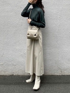 「skirt」｜「アイテム（ブーツ）」を使った、𝘼𝙕𝙐𝙎𝘼さん（レディース・153cm）の秋コーディネート
