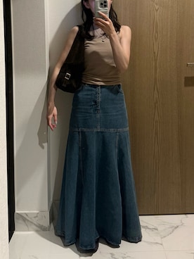 「ZARA（ザラ）のアイテム（トップス、ベージュ系）」を使った、𝘼𝙕𝙐𝙎𝘼さん（レディース・153cm）の夏コーディネート