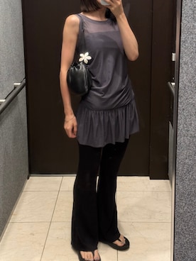 「アイテム（サンダル）」を使った、𝘼𝙕𝙐𝙎𝘼さん（レディース・153cm）の夏コーディネート