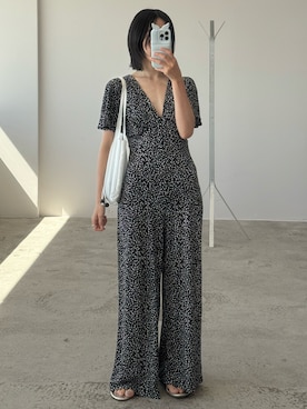 「アイテム（オールインワン・サロペット）」を使った、𝘼𝙕𝙐𝙎𝘼さん（レディース・153cm）の夏コーディネート