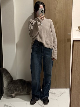「ZARA（ザラ）のアイテム（トップス、ベージュ系）」を使った、𝘼𝙕𝙐𝙎𝘼さん（レディース・153cm）の春コーディネート